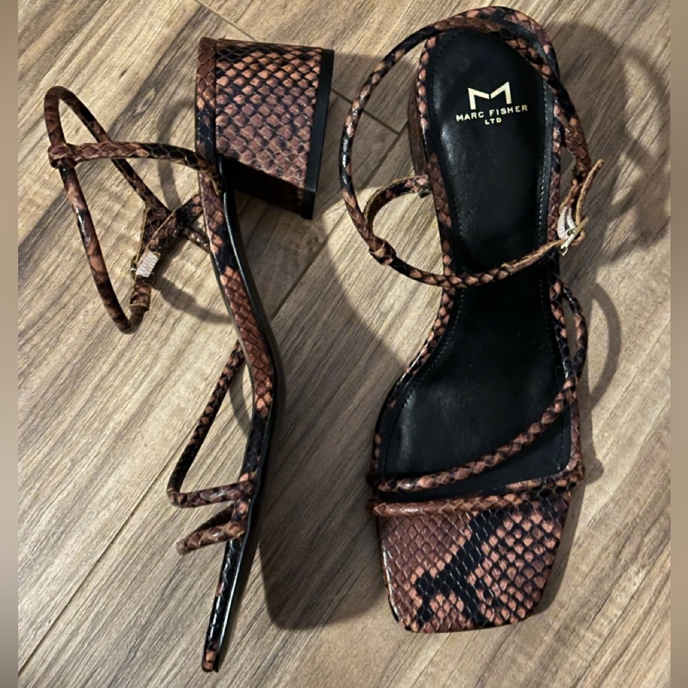 Marc Fisher Snakeskin Pattern Sandals - Picture 5 of 7